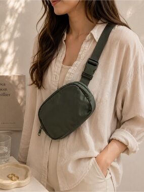 Aritzia TNAction Olive Green Belt Bag Crossbody Sling Bag